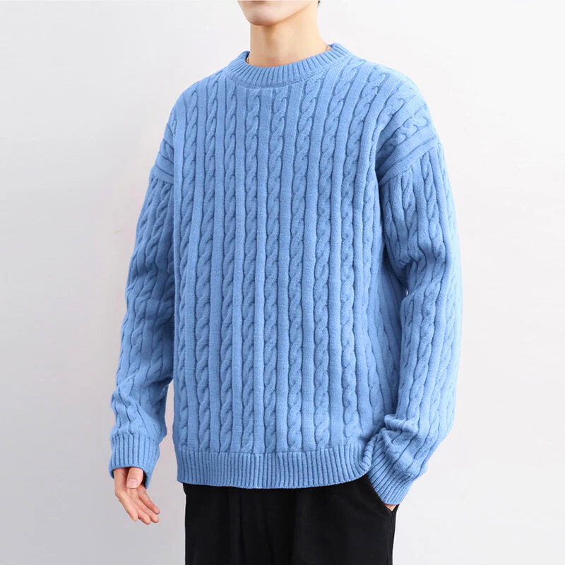 CABLE KNIT CREWNECK Kazak
