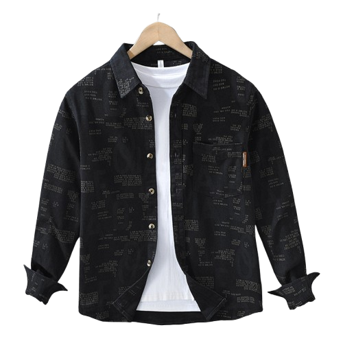 VARENO Siyah Pamuklu Gömlek