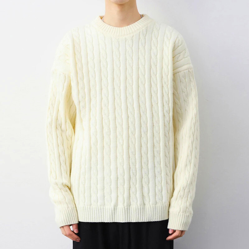 CABLE KNIT CREWNECK Kazak