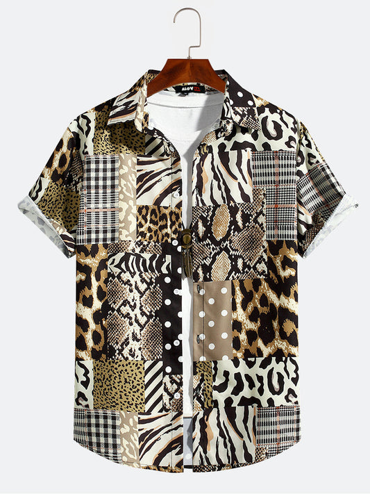 VARENO Leopar Gömlek