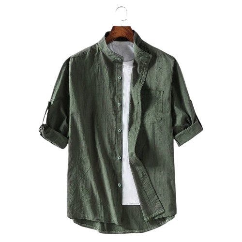 VARENO Kısa Kollu Keten Gömlek