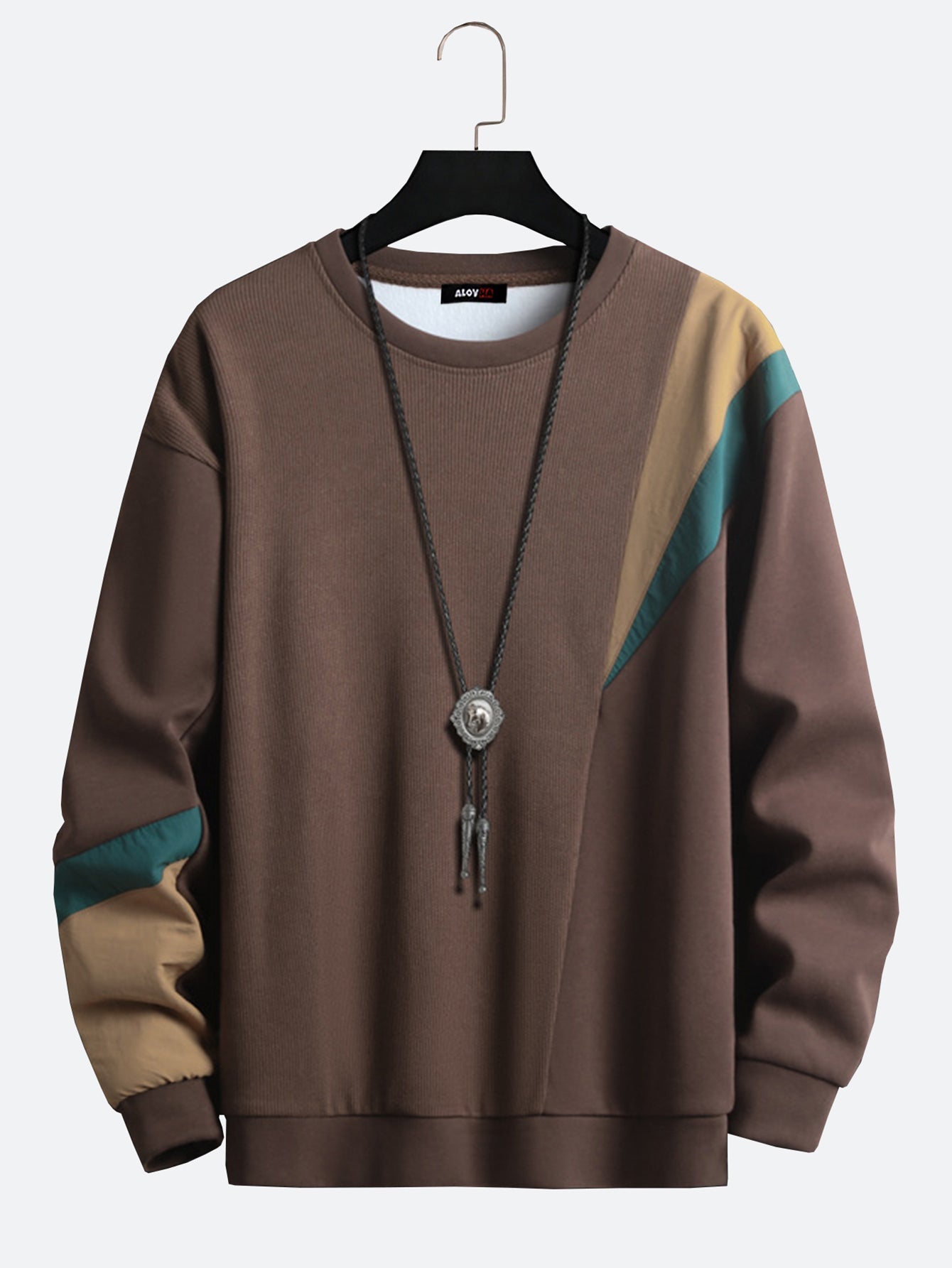 Men OTTAVIANO Neck Cotton Patchwork Sweatshirt