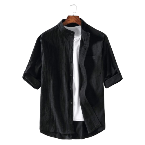 VARENO Kısa Kollu Keten Gömlek