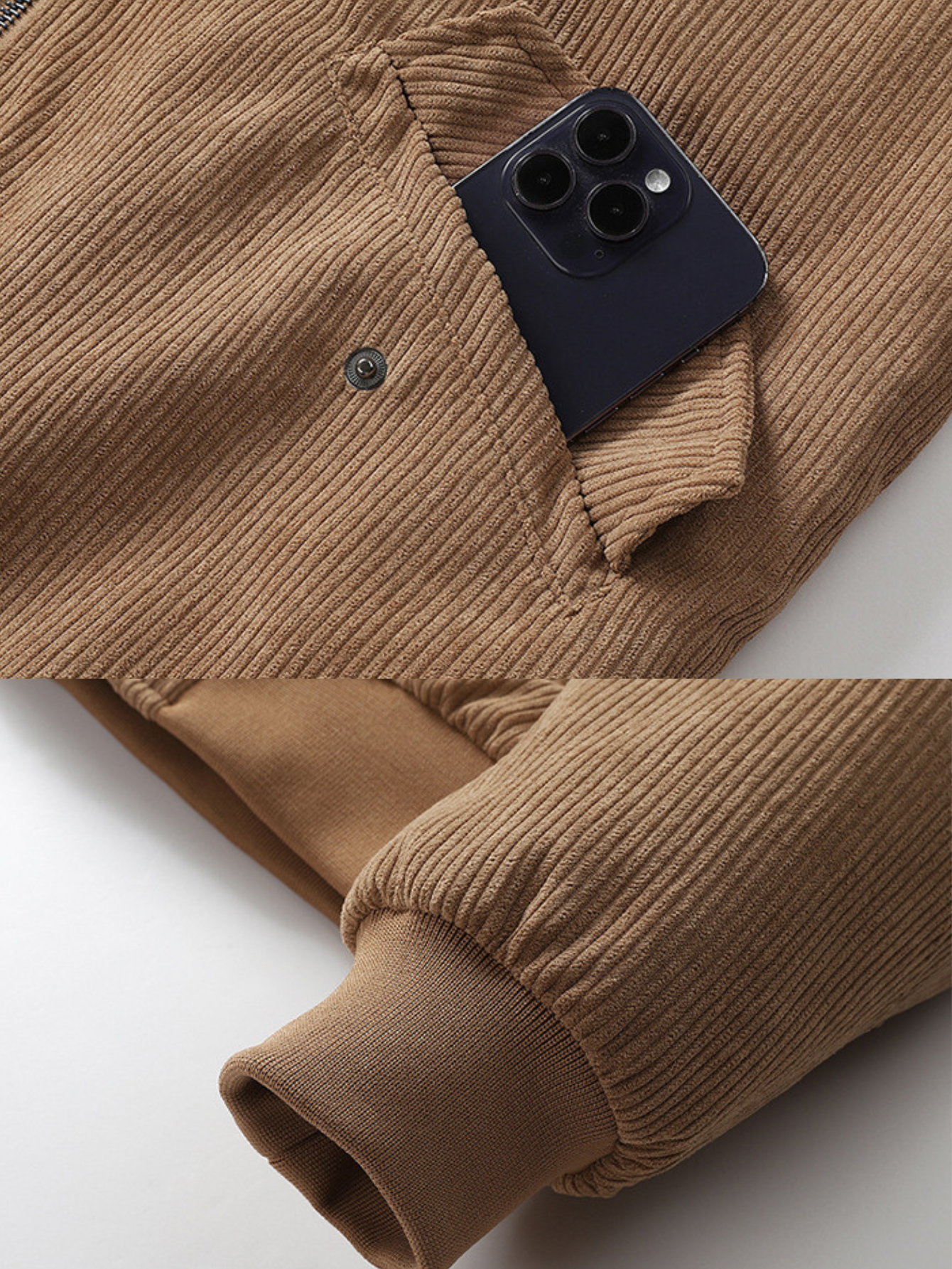 Dicker Thermomantel mit Sherpa-Futter aus Cord