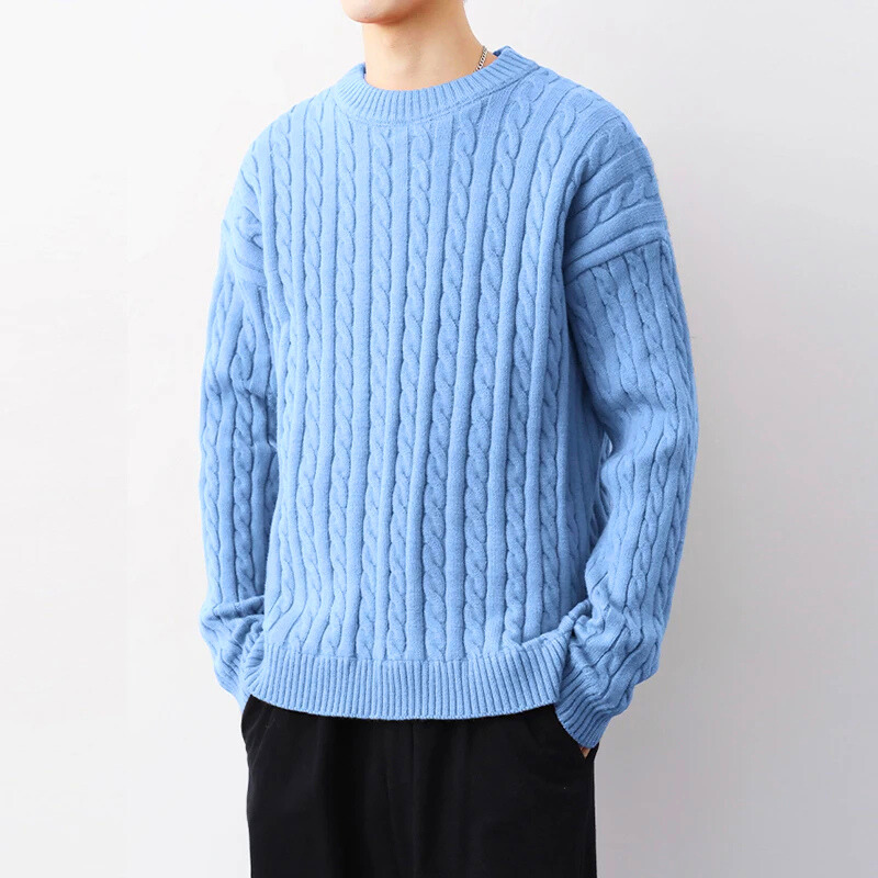 CABLE KNIT CREWNECK Kazak