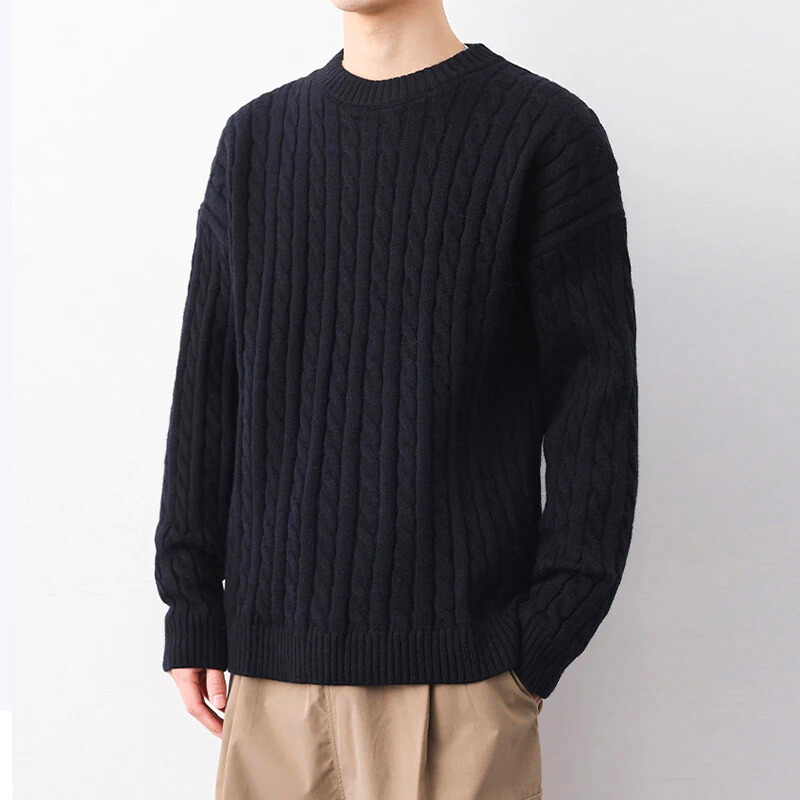 CABLE KNIT CREWNECK Kazak