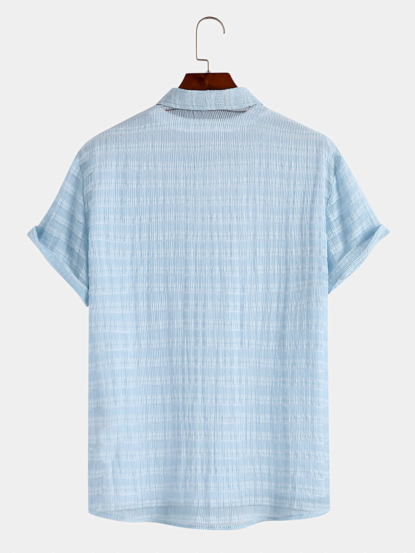 OTTAVIANO Mavi Kısa Kollu Kazak Gömlek