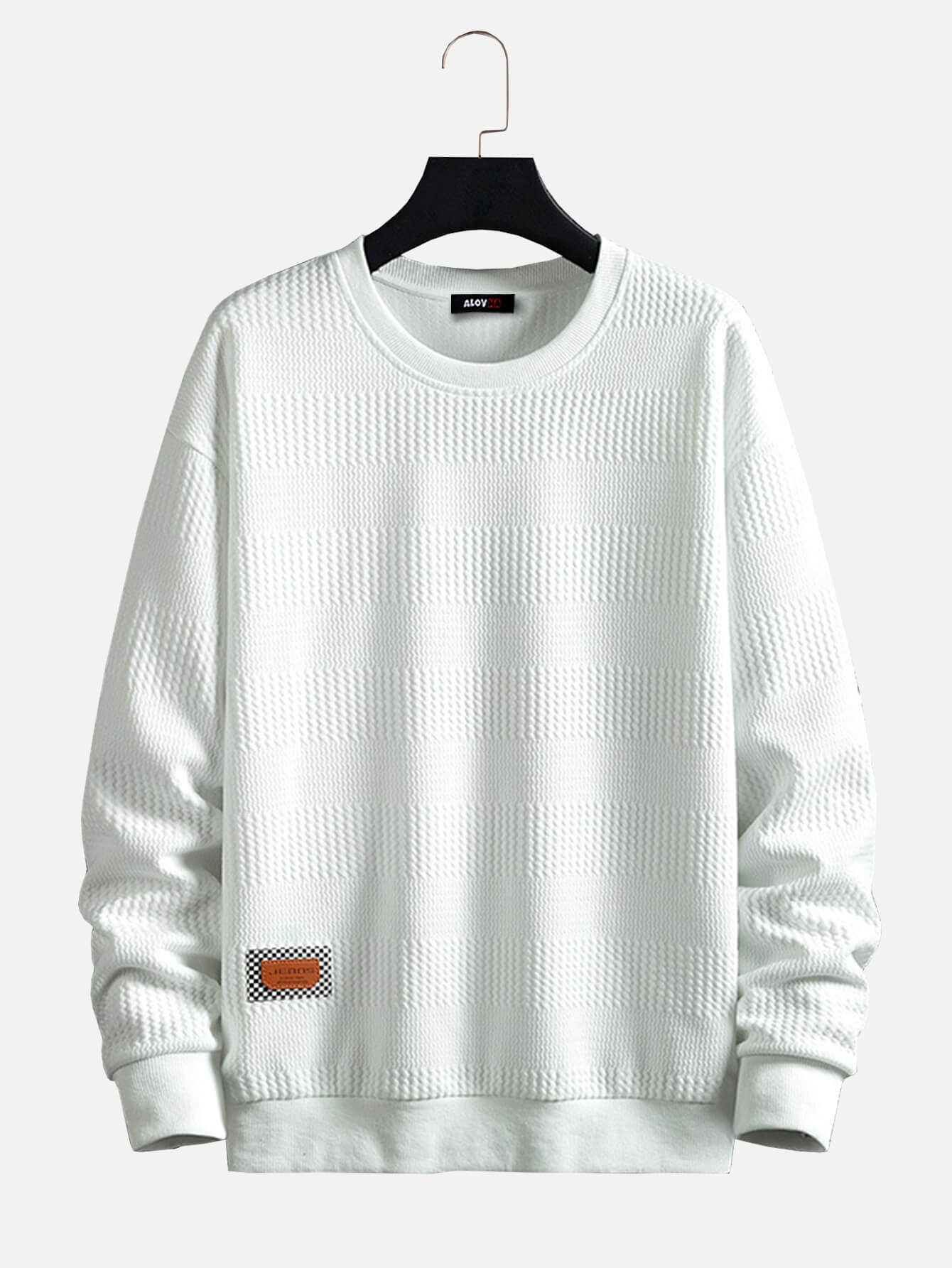 Casual Long Sleeve Solid Örgü OTTAVIANO Neck Sweatshirt
