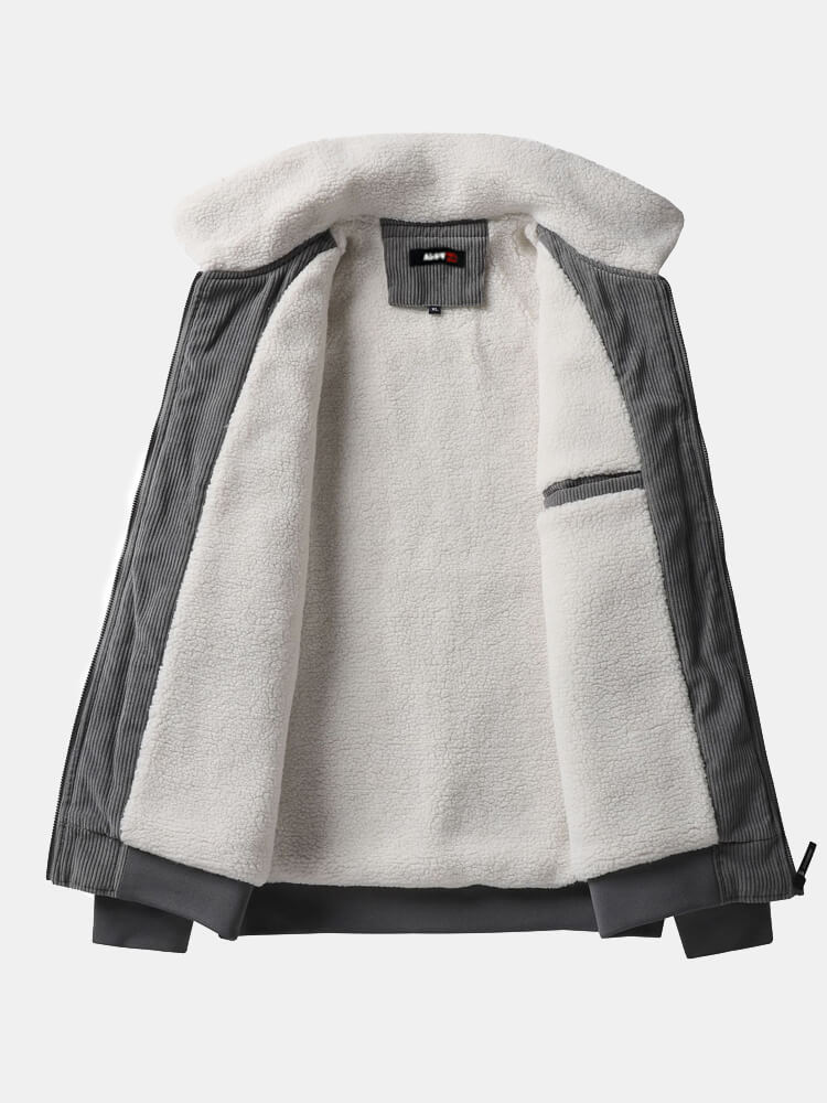 Cord-Sherpa-gefütterter dicker Thermo-Freizeitmantel