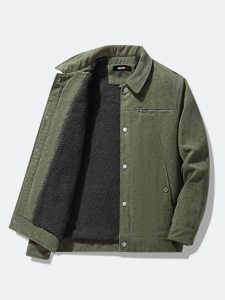 Cord-Sherpa-gefütterter dicker Thermo-Freizeitmantel