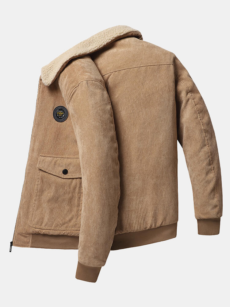 Dicker Thermomantel mit Sherpa-Futter aus Cord