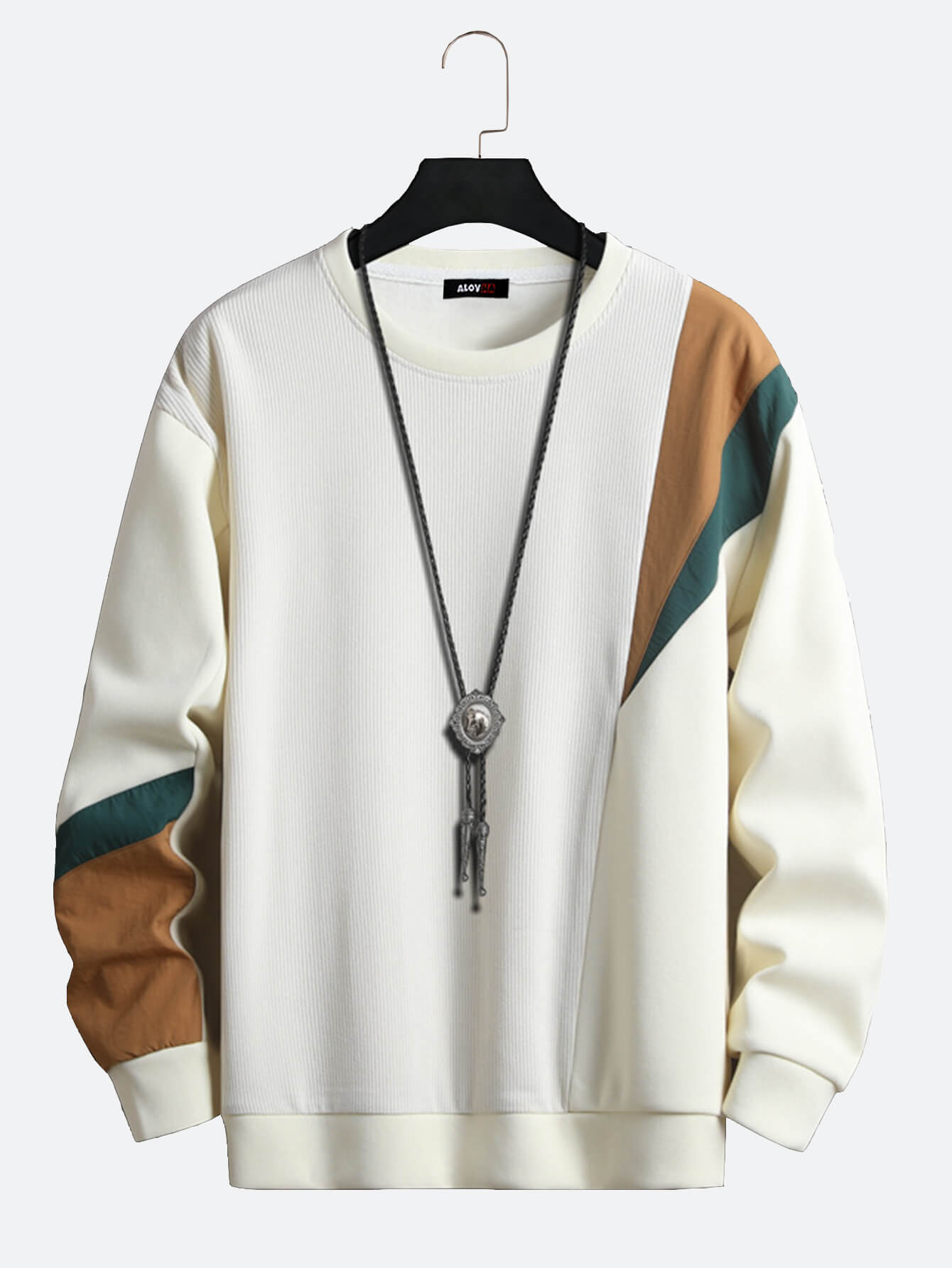 Men OTTAVIANO Neck Cotton Patchwork Sweatshirt
