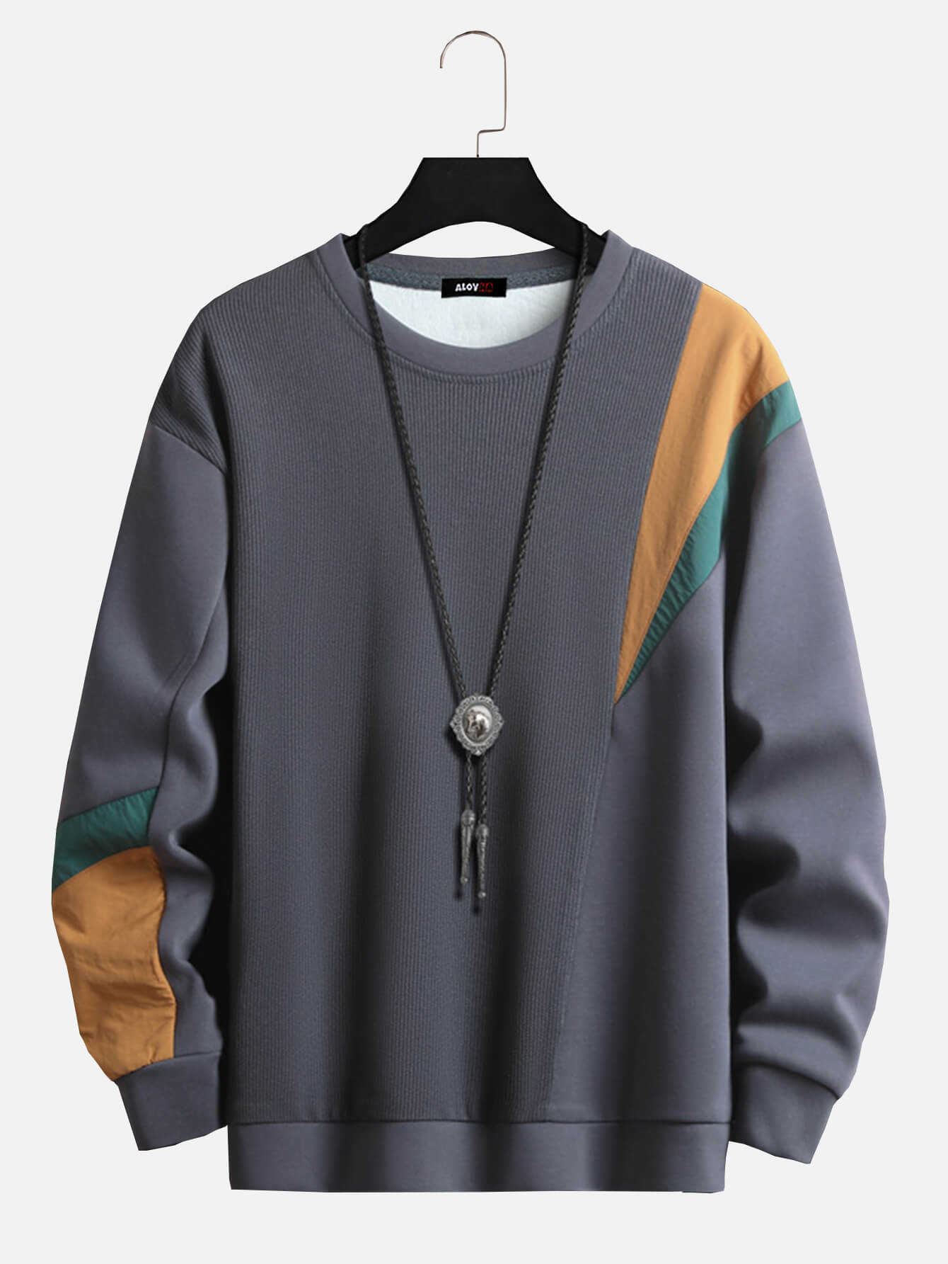 Men OTTAVIANO Neck Cotton Patchwork Sweatshirt