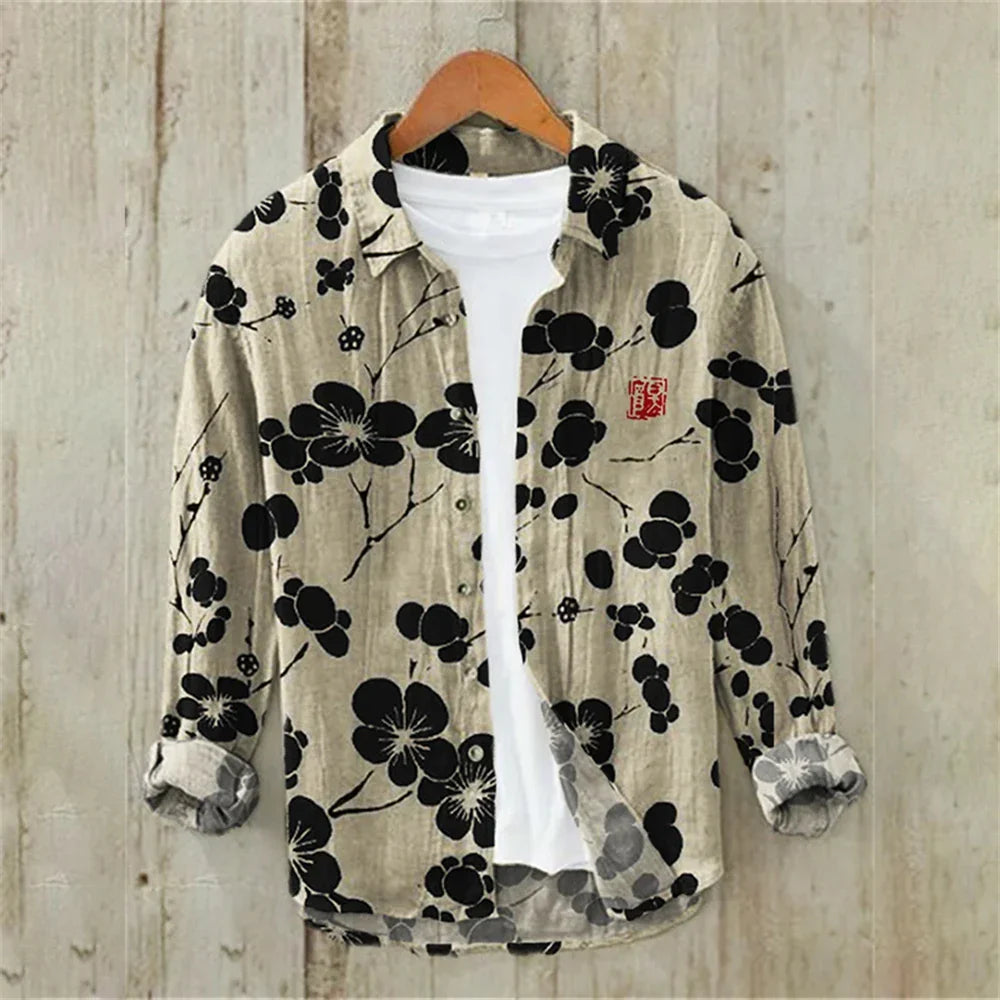 VARENO Japanese Retro Gömlek