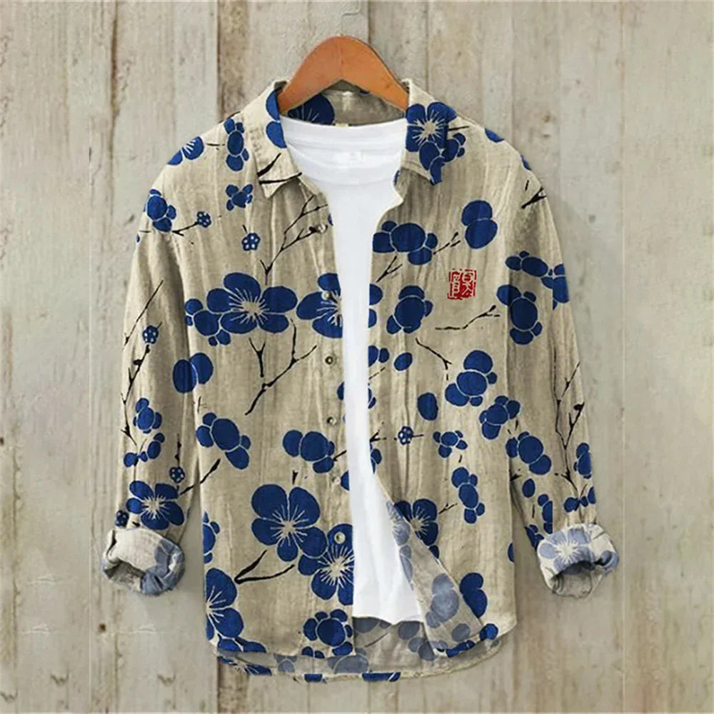 VARENO Japanese Retro Gömlek