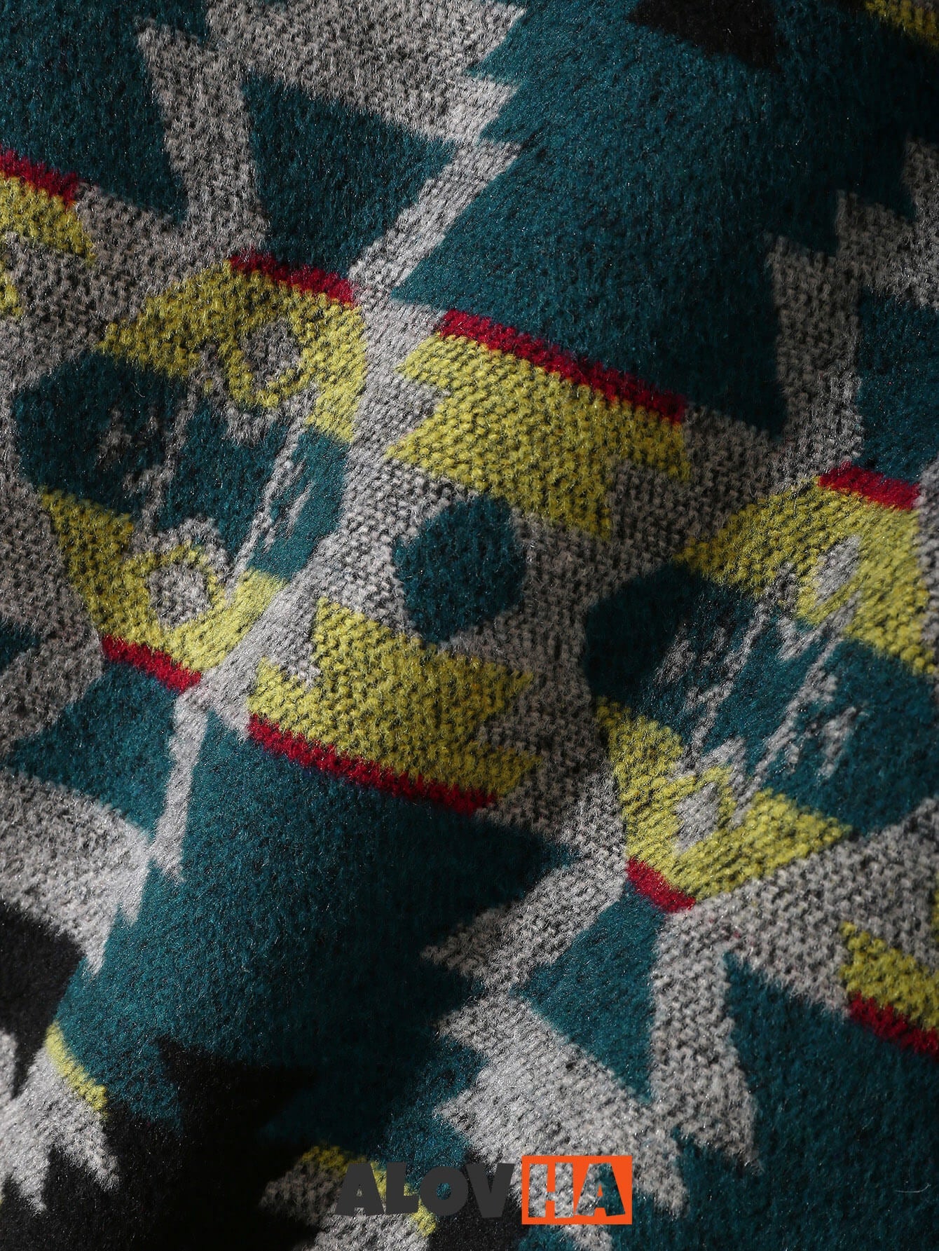 Mens Aztec Flannel Long Sleeve Button Up Overshirt