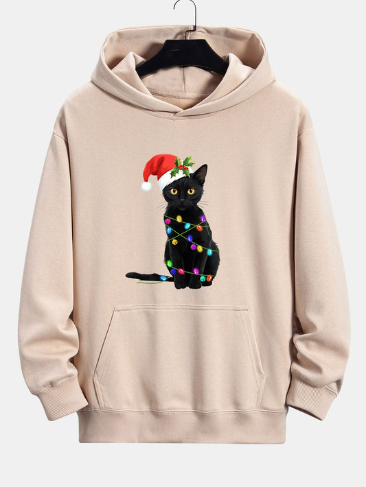OTTAVIANO Christmas Lights Cat Hoodie